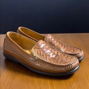 Johnston&Murphy Sheepskin Brown Leather Weave, 9.5